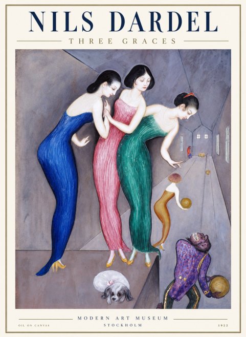 Nils Dardel Three Graces No1 - Plakat