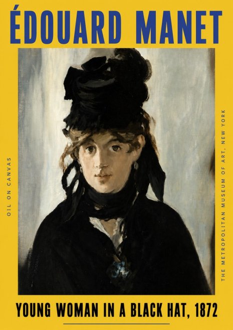 Édouard Manet Young Woman in a Black Hat, 1872 No4 - Plakat