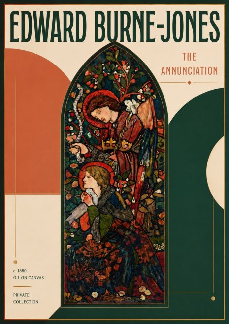 Edward Burne-Jones The Annunciation I No4 - Plakat