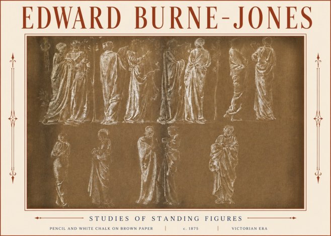 Edward Burne-Jones Studies of Standing Figures No4 - Plakat