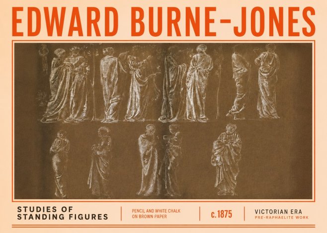 Edward Burne-Jones Studies of Standing Figures No6 - Plakat