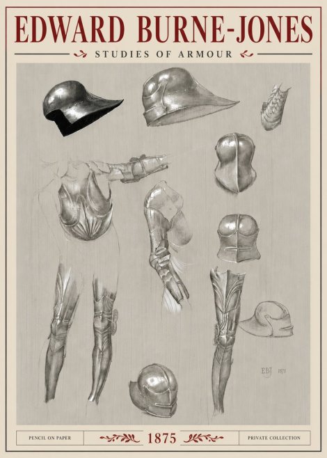 Edward Burne-Jones Studies of Armour No6 - Plakat