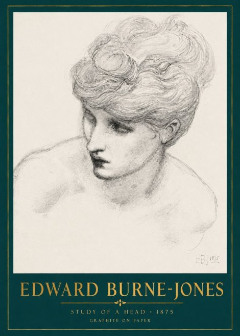 Edward Burne-Jones Study of a Head No2 - Plakat