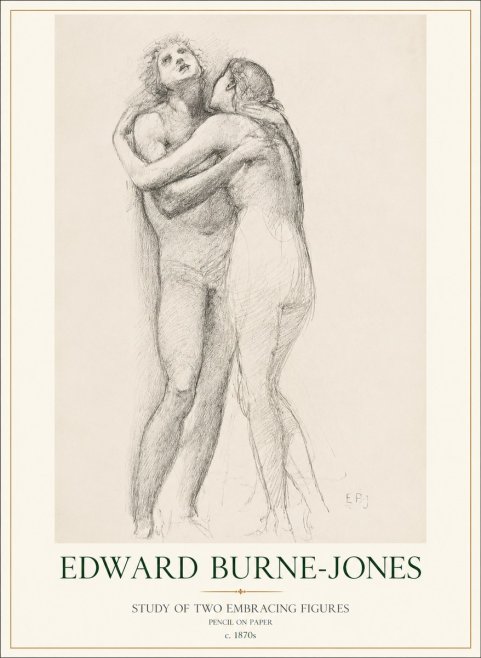 Edward Burne-Jones Study of Two Embracing Figures No1 - Plakat