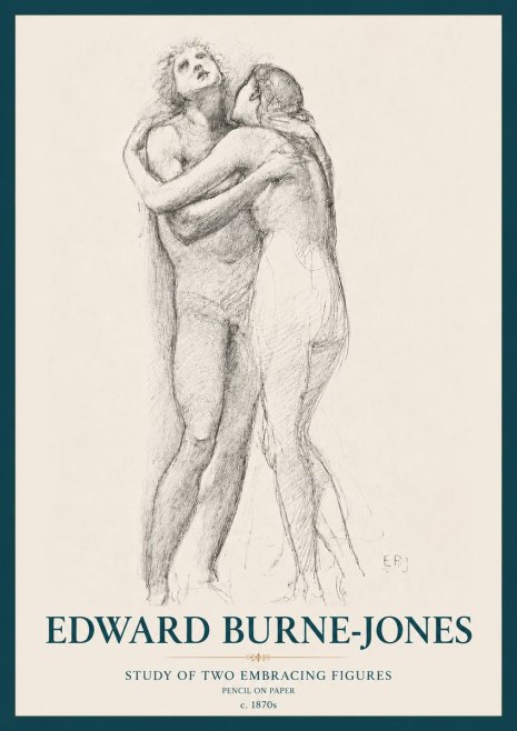 Edward Burne-Jones Study of Two Embracing Figures No3 - Plakat