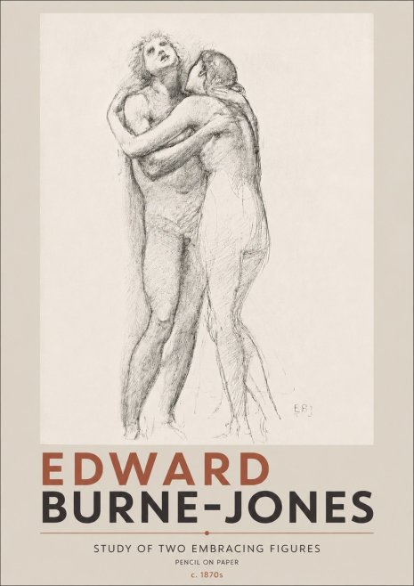Edward Burne-Jones Study of Two Embracing Figures No4 - Plakat