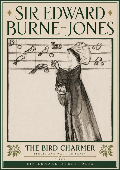 Edward Burne-Jones The Bird Charmer No6 - Plakat