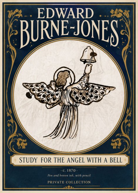 Edward Burne-Jones Study for the Angel with a Bell No5 - Plakat