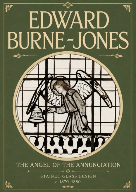Edward Burne-Jones The Angel of the Annunciation (Stained Glass Design) No4 - Plakat