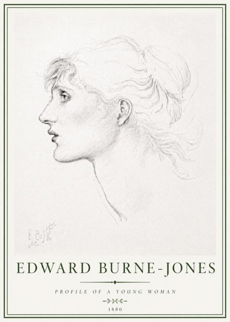Edward Burne-Jones Profile of a Young Woman No4 - Plakat