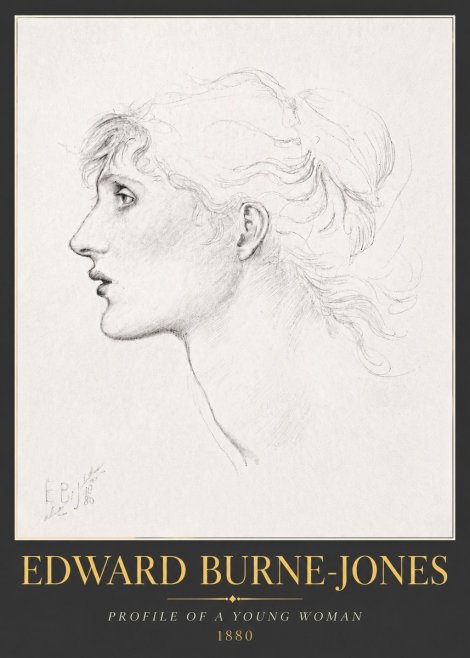 Edward Burne-Jones Profile of a Young Woman No5 - Plakat