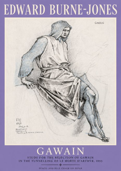 Edward Burne-Jones Gawain - Study for the Rejection of Gawain in the Tunnelling of Le Morte D'arthur, 1893 No4 - Plakat