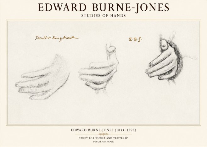 Edward Burne-Jones Study for 'Iseult and Tristram' No1 - Plakat
