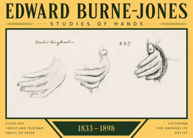 Edward Burne-Jones Study for 'Iseult and Tristram' No3 - Plakat