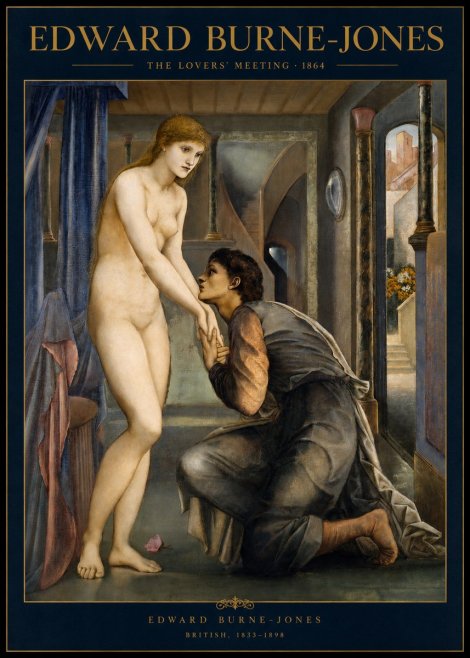 Edward Burne-Jones The Lovers' Meeting No2 - Plakat