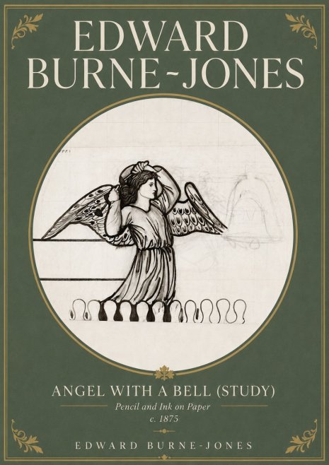 Edward Burne-Jones Angel with a Bell (Study) No4 - Plakat