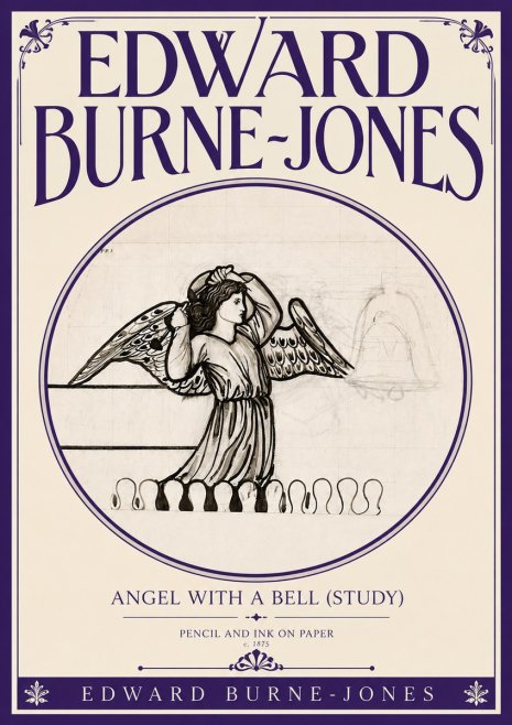 Edward Burne-Jones Angel with a Bell (Study) No6 - Plakat