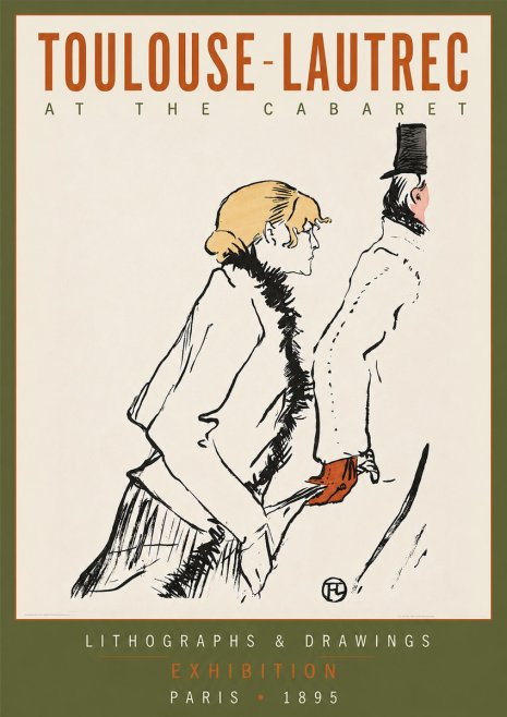 Toulouse-Lautrec At the Cabaret No2 - Plakat