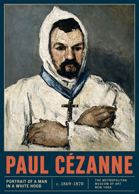 Paul Cézanne Portrait of a Man in a White Hood No4 - Plakat