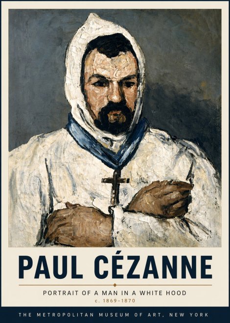 Paul Cézanne Portrait of a Man in a White Hood No6 - Plakat