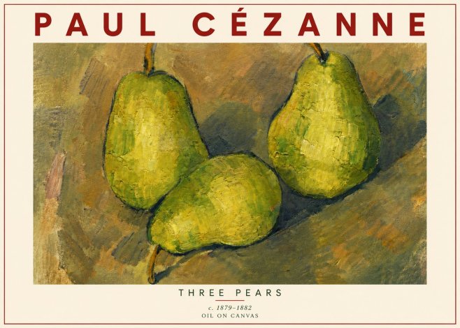 Paul Cézanne Three Pears No5 - Plakat