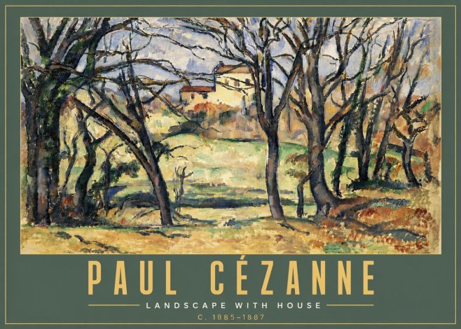 Paul Cézanne Landscape with House No6 - Plakat