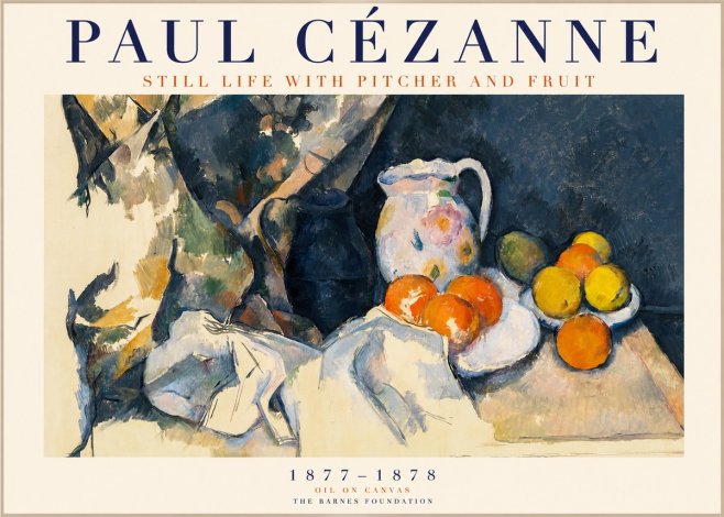 Paul Cézanne Still Life with Pitcher and Fruit No1 - Plakat