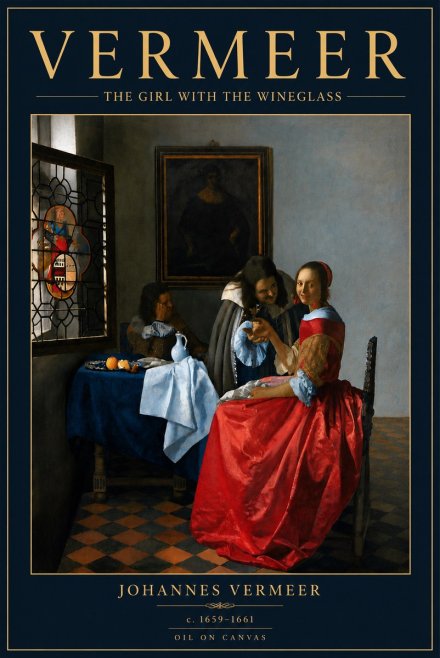Vermeer The Girl with the Wineglass No6 - Plakat