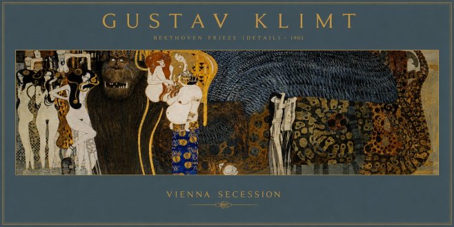 Klimt Beethoven Frieze (Detail) No3 - Plakat
