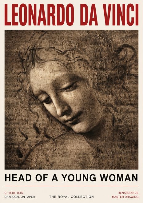 Leonardo da Vinci Head of a Young Woman II No5 - Plakat