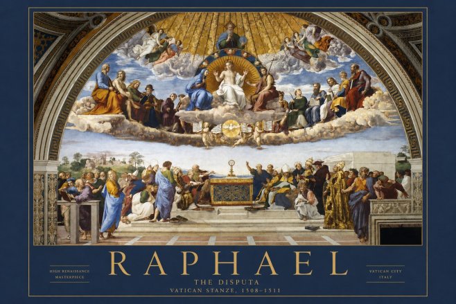 Raphael The Disputation of the Holy Sacrament No2 - Plakat