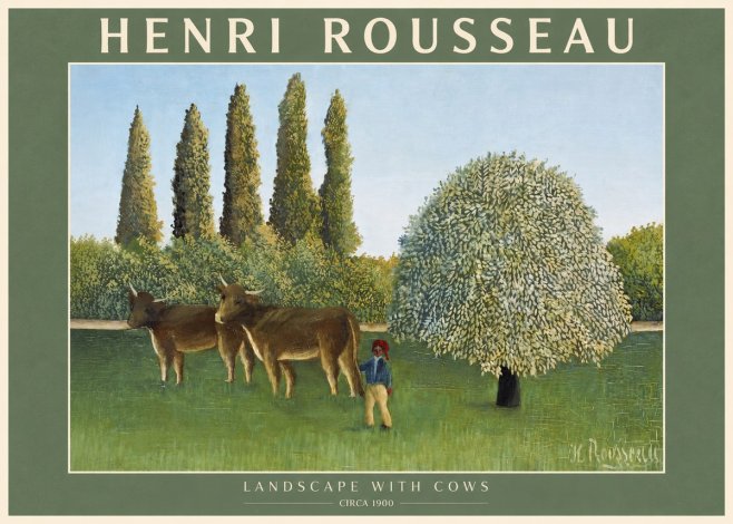 Rousseau Landscape with Cows No2 - Plakat