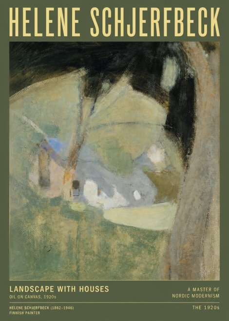 Helene Schjerfbeck Landscape with Houses No3 - Plakat
