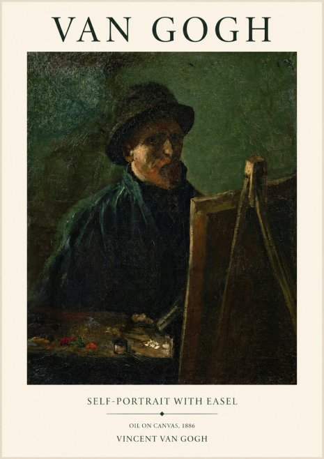 Van Gogh Self-portrait with Easel II No1 - Plakat