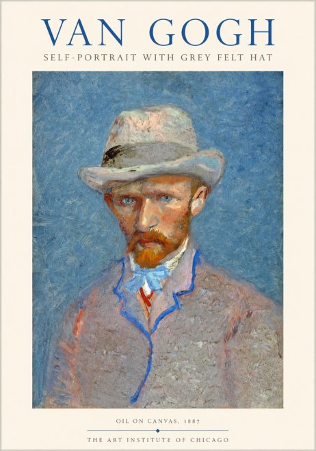 Van Gogh Self-portrait with Grey Felt Hat II No1 - Plakat