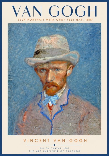 Van Gogh Self-portrait with Grey Felt Hat II No4 - Plakat