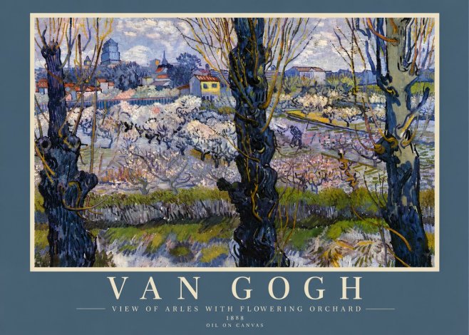 Van Gogh View of Arles with Flowering Orchard No6 - Plakat