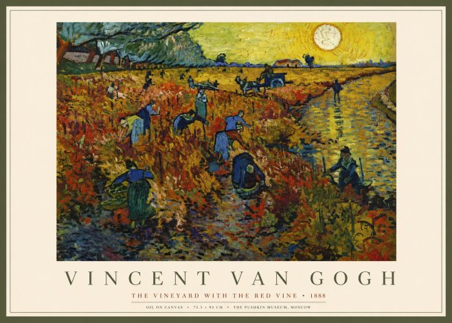Van Gogh The Vineyard with the Red Vine No2 - Plakat