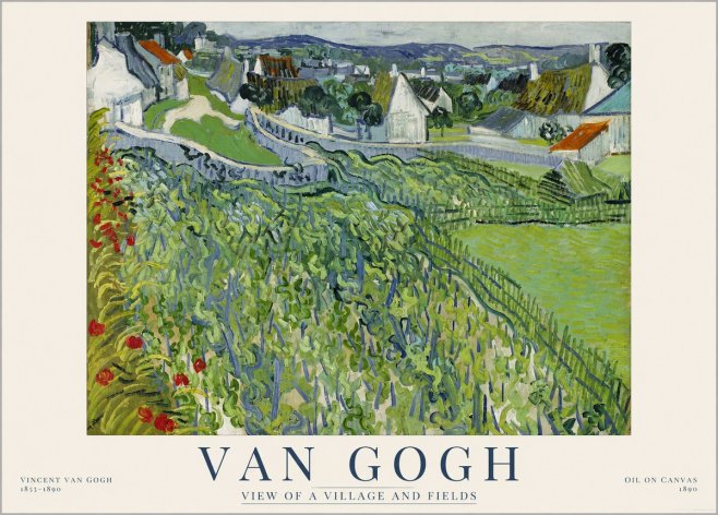 Van Gogh View of a Village and Fields No1 - Plakat