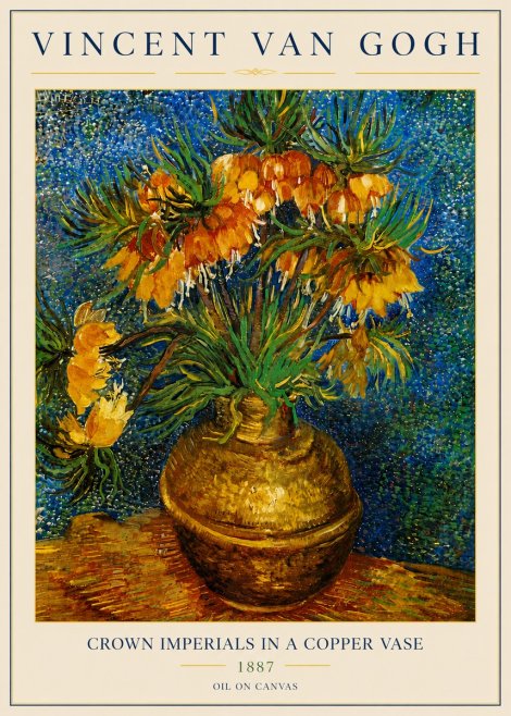 Van Gogh Crown Imperials in a Copper Vase No6 - Plakat