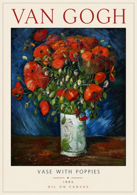 Van Gogh Vase with Poppies No4 - Plakat