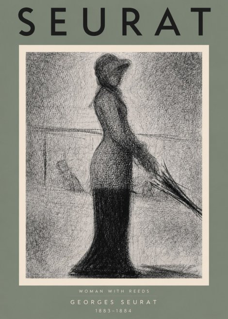 Seurat Woman with Reeds No4 - Plakat