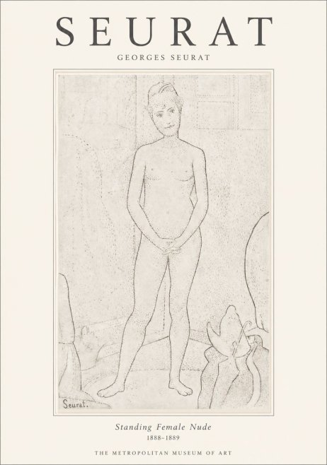 Seurat Standing Female Nude No1 - Plakat