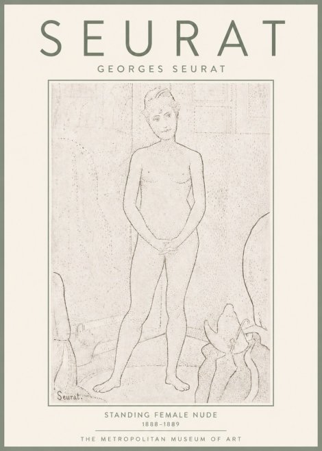 Seurat Standing Female Nude No4 - Plakat