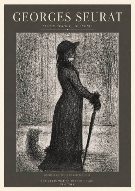 Seurat Femme Debout, De Profil No3 - Plakat