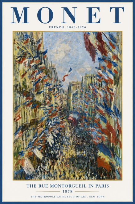 Monet The Rue Montorgueil in Paris No3 - Plakat