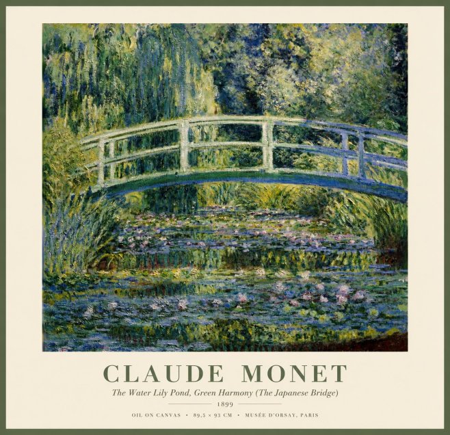Monet The Water Lily Pond, Green Harmony (the Japanese Bridge) No1 - Plakat