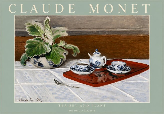 Monet Tea Set and Plant No6 - Plakat