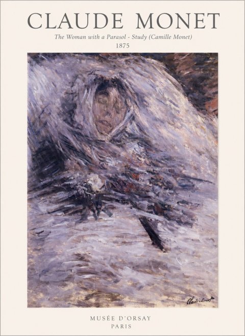 Monet The Woman with a Parasol - Study (Camille Monet) No1 - Plakat