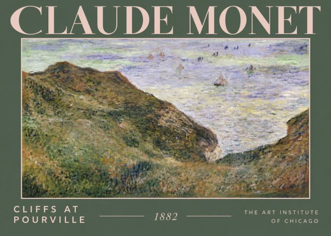 Monet Cliffs at Pourville II No4 - Plakat